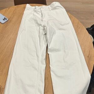 Zara Cream Wide-Leg Jeans